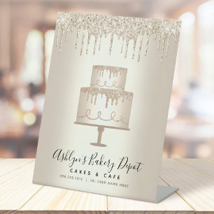 Schrijf plakkerbakkerij Chef Gold Glitter Drivers Reclamebord Met Voetstuk