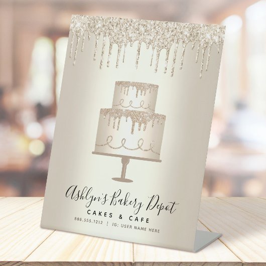 Schrijf plakkerbakkerij Chef Gold Glitter Drivers  Reclamebord Met Voetstuk