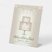 Schrijf plakkerbakkerij Chef Gold Glitter Drivers  Reclamebord Met Voetstuk (Voorkant)