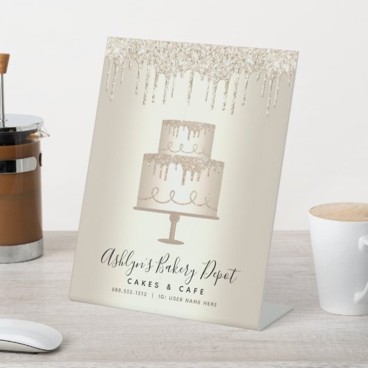 Schrijf plakkerbakkerij Chef Gold Glitter Drivers Reclamebord Met Voetstuk (Insitu)