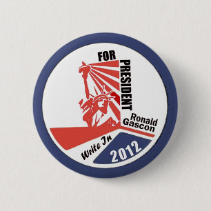Schrijf Ronald Gascon in voor President 2012 Ronde Button 5,7 Cm