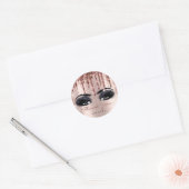 Schrijf Smoky Makeup Roos Eyelash 3D drip Ronde Sticker (Envelop)