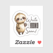 Schrijf snel terug Sloth Sticker