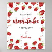Schrijf uw adres Strawberry Baby shower Sign Poster (Voorkant)