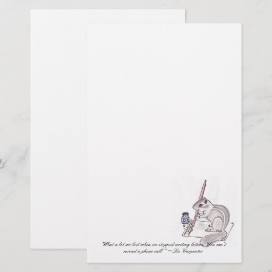 Schrijf van Chipmunk Briefpapier (Voorkant / Achterkant)