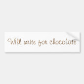 "Schrijf voor chocolade" bumpersticker (Voorkant)