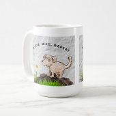 Schrijf, Wag Herhaal, de Mok van een Schrijvend Ho (Voorkant links)