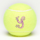 Schrijf Y-monogram meisjes gepersonaliseerde doodl Tennisballen (Achterkant)
