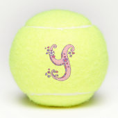 Schrijf Y-monogram meisjes gepersonaliseerde doodl Tennisballen (Voorkant)