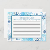 Schrijfbaar advies Kaart Blue Tree / Sneeuwvlokken (Voorkant / Achterkant)