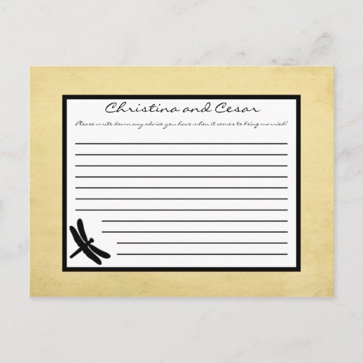 Schrijfbaar advies Kaart Cattail/Dragonfly Silhoue (Voorkant)