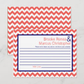 Schrijfbaar advies Kaart Coral Navy Blue Chevron (Voorkant / Achterkant)