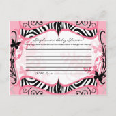Schrijfbaar advies Kaart Girly Butterfly Zebra Pri (Voorkant)