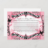 Schrijfbaar advies Kaart Girly Butterfly Zebra Pri (Voorkant / Achterkant)