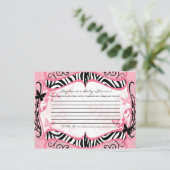 Schrijfbaar advies Kaart Girly Butterfly Zebra Pri (Staand voorkant)