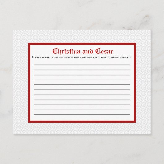 Schrijfbaar advies Kaart grijs rood, formeel afdru (Voorkant)