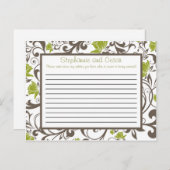 Schrijfbaar Advies Kaart Groene Bloemen met Tak (Voorkant / Achterkant)