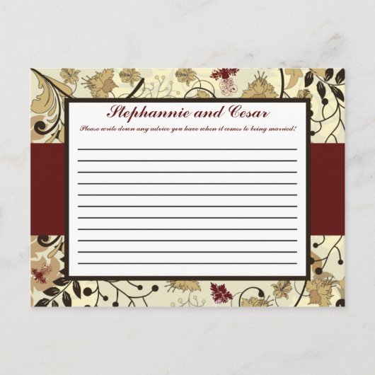 Schrijfbaar Advies Kaart Herfst Bloemen/Branches n (Voorkant)