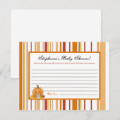 Schrijfbaar advies Kaart Herfst Herfst Pompoen Bab (Voorkant / Achterkant)