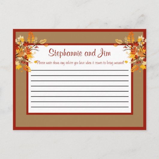 Schrijfbaar advies Kaart herfsttakbladeren (Voorkant)