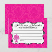 Schrijfbaar advies Kaart: Hot-Pink Damask Lace Pri (Voorkant / Achterkant)