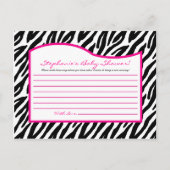 Schrijfbaar advies Kaart Hot-Pink Zebra Afdrukken (Voorkant)