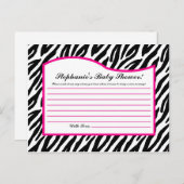 Schrijfbaar advies Kaart Hot Pink Zebra Animal Pri (Voorkant / Achterkant)