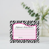 Schrijfbaar advies Kaart Hot Pink Zebra Animal Pri (Staand voorkant)
