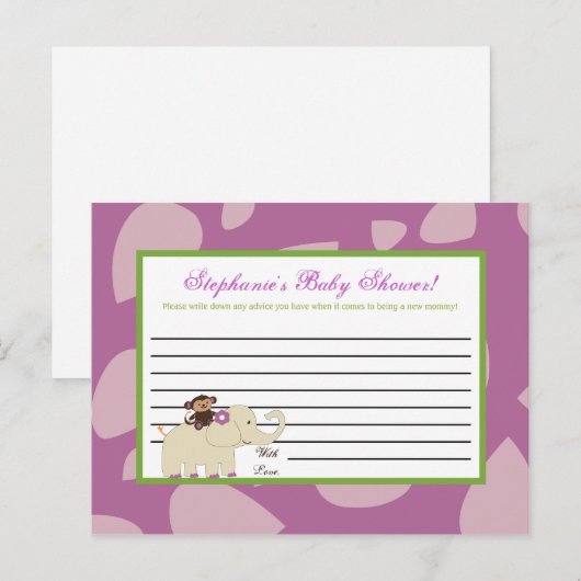 Schrijfbaar advies Kaart Jacana Paars Animals (Voorkant / Achterkant)