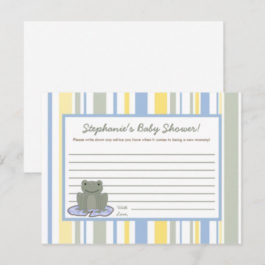 Schrijfbaar advies: Kaart lep kikker van schildpad (Voorkant / Achterkant)