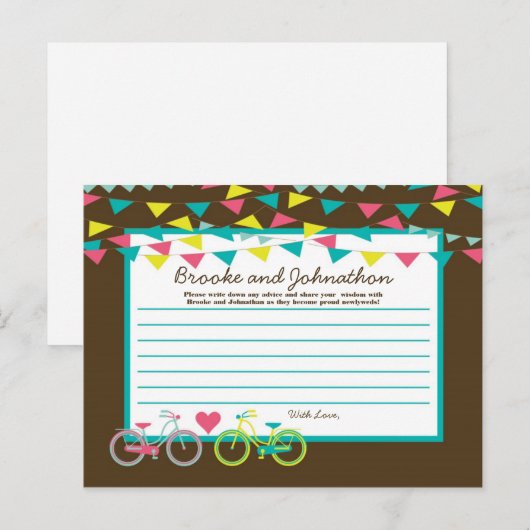 Schrijfbaar advies Kaart Love Lovers Fietsen (Voorkant / Achterkant)