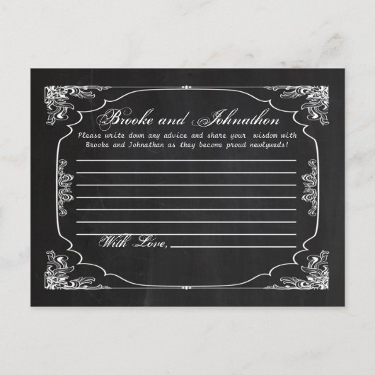 Schrijfbaar advies Kaart Modern Chalkboard (Voorkant)