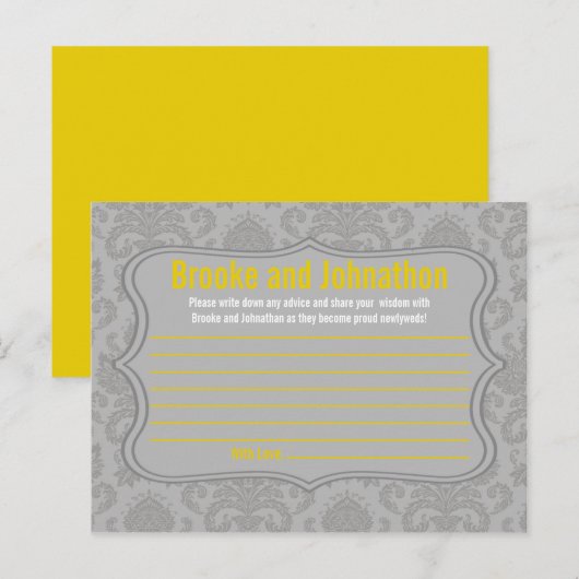 Schrijfbaar advies Kaart Modern Grey Damask Lace P (Voorkant / Achterkant)