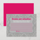 Schrijfbaar advies Kaart Modern Grey Damask Lace P (Voorkant / Achterkant)