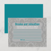 Schrijfbaar advies Kaart Modern Grey Damask Lace P (Voorkant / Achterkant)