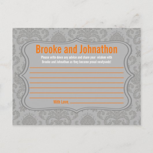 Schrijfbaar advies Kaart Modern Grey Damask Lace P (Voorkant)