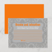 Schrijfbaar advies Kaart Modern Grey Damask Lace P (Voorkant / Achterkant)