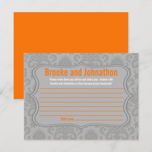 Schrijfbaar advies Kaart Modern Grey Damask Lace P (Voorkant / Achterkant)