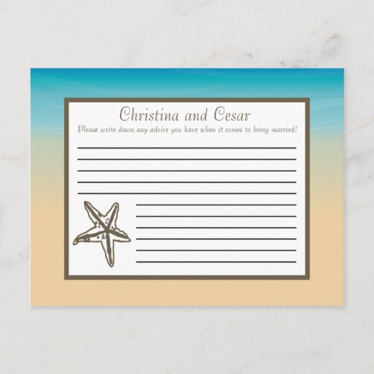 Schrijfbaar advies Kaart Ocean Beach Shore Seashel (Voorkant)