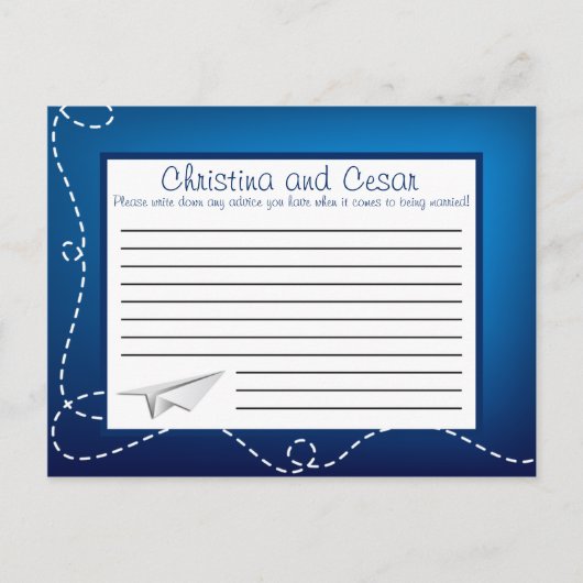 Schrijfbaar advies Kaart Papier Plane Blue Swirl L (Voorkant)