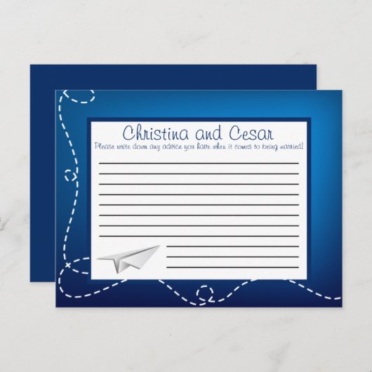 Schrijfbaar advies Kaart Papier Plane Blue Swirl L (Voorkant / Achterkant)