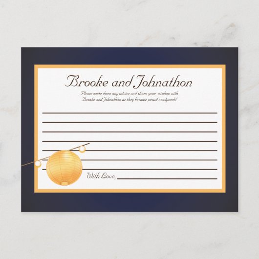 Schrijfbaar advies Kaart papieren lantaarns op Blu (Voorkant)