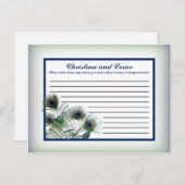 Schrijfbaar advies Kaart Peacock Feathers Blauw/Gr (Voorkant / Achterkant)
