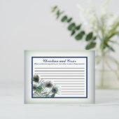 Schrijfbaar advies Kaart Peacock Feathers Blauw/Gr (Staand voorkant)