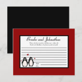 Schrijfbaar advies Kaart Penguin Love Couple Mate  (Voorkant / Achterkant)