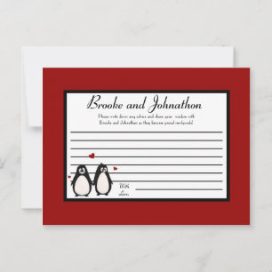 Schrijfbaar advies Kaart Penguin Love Couple Mate