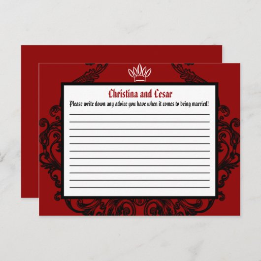 Schrijfbaar Advies Kaart Raspberry Crimson Rood (Voorkant / Achterkant)