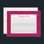 Schrijfbaar advies Kaart Raspberry Pink Loops/Swir<br><div class="desc">Deze schattige schrijfbare advieskaarten zijn een perfecte aanvulling op elke bruiloft. Geef deze kaarten gewoon door aan uw gasten, samen met de mooie puntige Sharpie pennen. Uw gasten kunnen dan om het even welk advies opschrijven zij voor de nieuwe bruid en groom hebben. Deze worden afgedrukt met een formaat van...</div>