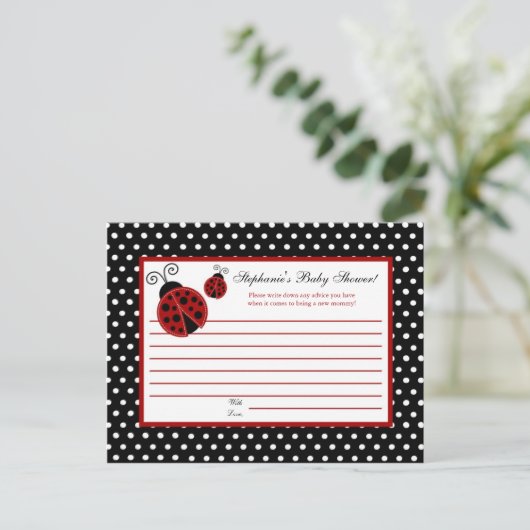 Schrijfbaar advies Kaart Red Ladybug (Staand voorkant)