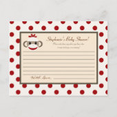 Schrijfbaar advies Kaart Red Sock Monkey (Voorkant)